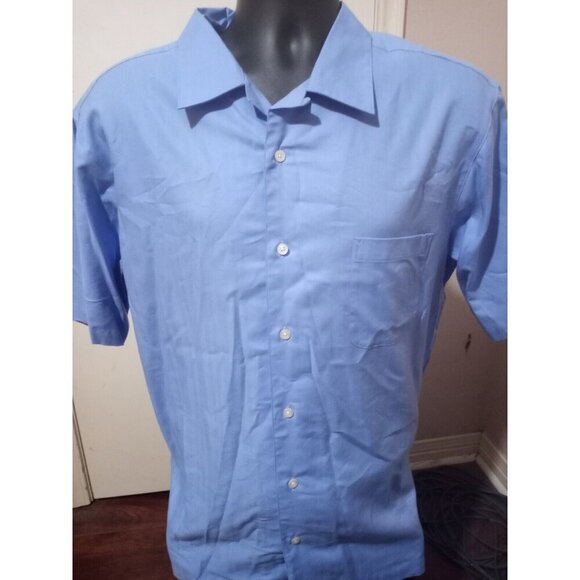 $80 Daniel Cremieux Men's Signature Collection S/S Shirt Large L Blue Cotton New - Picture 1 of 11